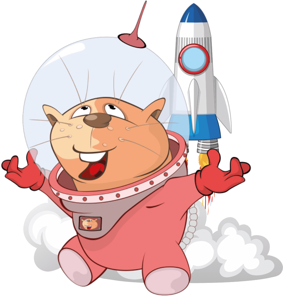 Retail Systems Mascot in Space